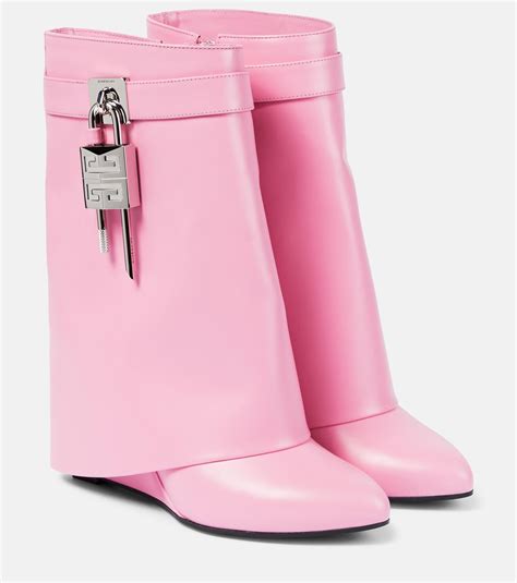 Givenchy shark lock boots pink